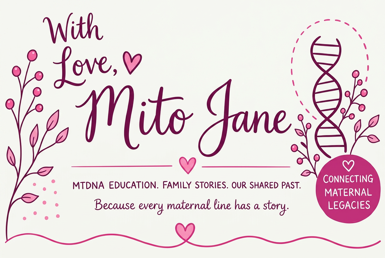 With Love, Mito Jane — mtDNA education, family stories, our shared past.